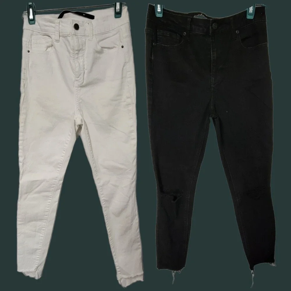 2‎ HARPER Skinny Distressed Raw Hem Jeans Size 27 High Rise